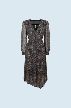 Pepe Jeans London, Rochie midi asimetrica, Negru/Verde sparanghel/Lila Pepe Jeans London, Rochie midi asimetrica, Negru/Verde sparanghel/Lila