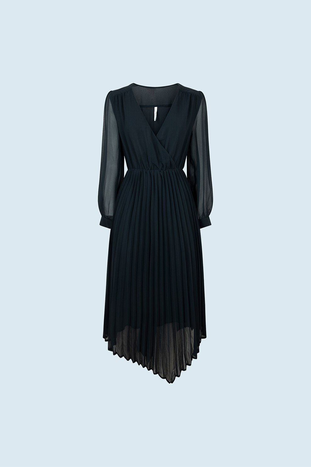 Pepe Jeans London, Rochie midi asimetrica, Negru stins