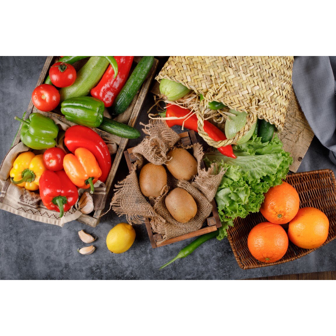 Tablou canvas Food22 - legume si fructe, 75 x 50 cm