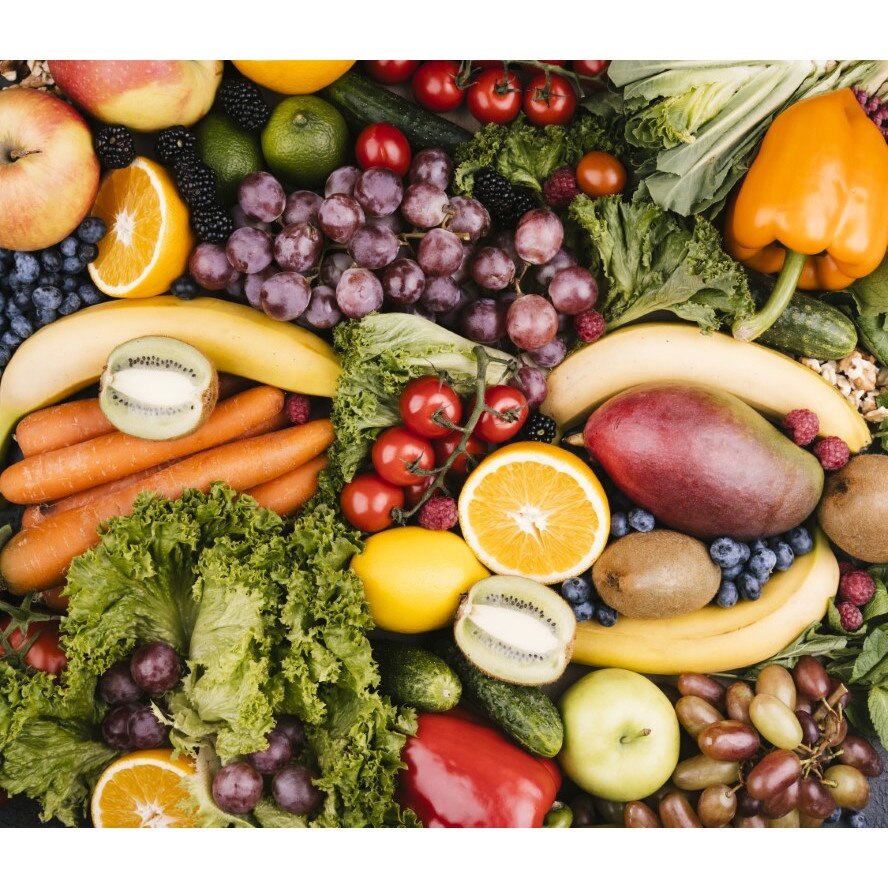 Tablou canvas Food5 - legume si fructe, 45 x 45 cm