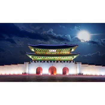 Fototapet de perete autoadeziv si lavabil City62 Castel Seoul noaptea, 220 x 135 cm Fototapet de perete autoadeziv si lavabil City62 Castel Seoul noaptea, 220 x 135 cm