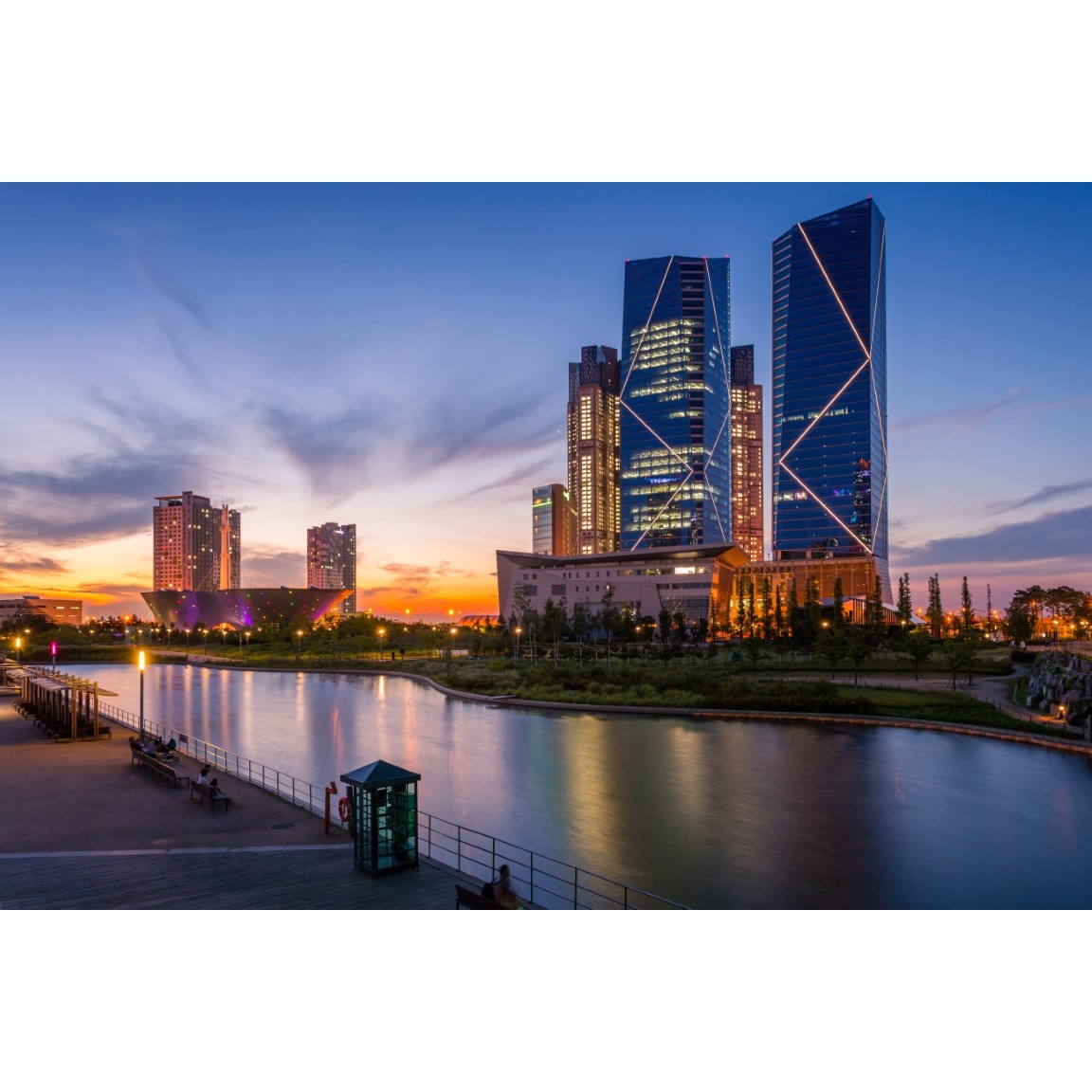 Tablou canvas City83 Parc Central Seoul, 75 x 50 cm