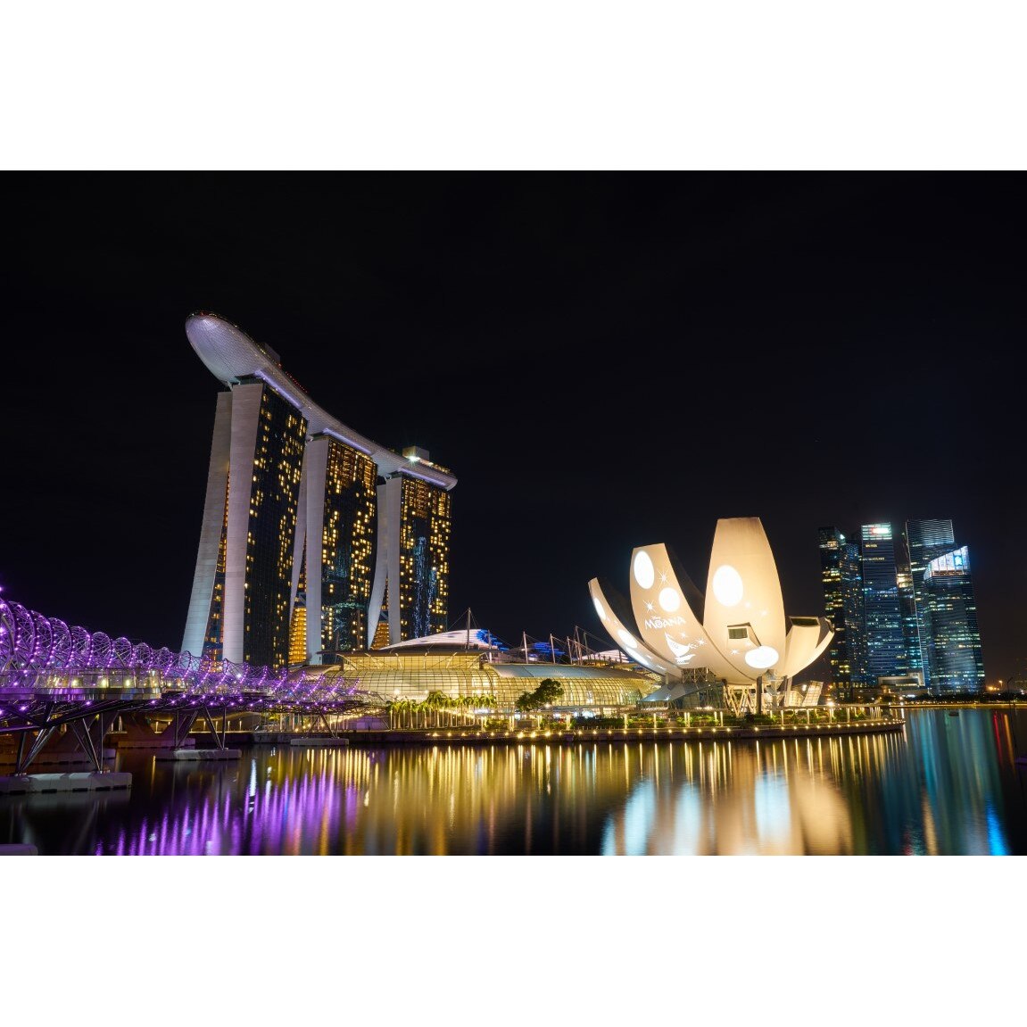 Tablou canvas City86 Singapore noaptea, 75 x 50 cm