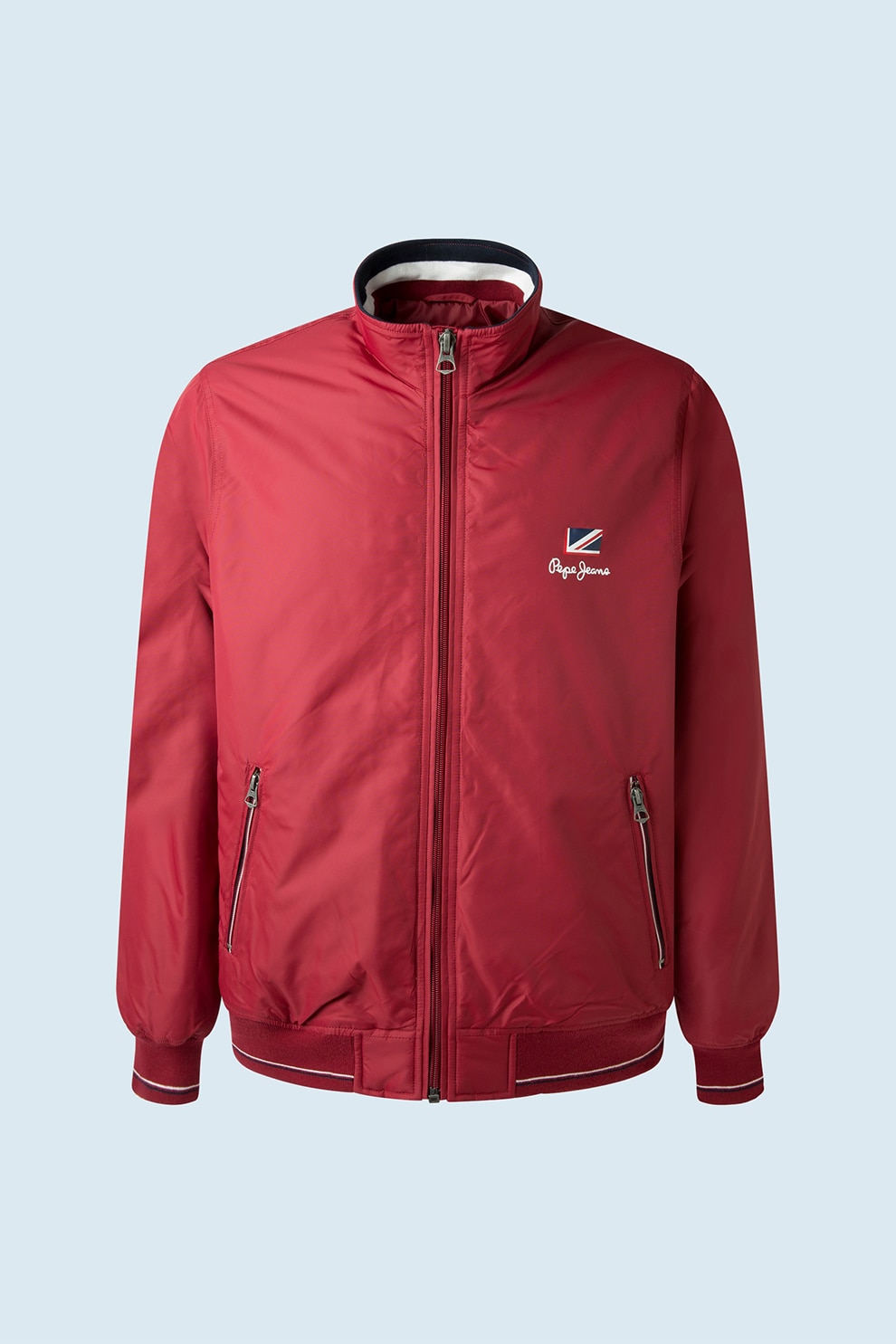 Pepe Jeans London, Jacheta bomber cu fermoar Theodore, Rosu