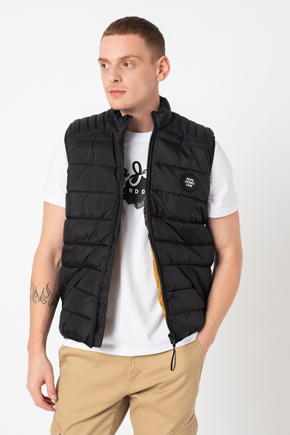 Pepe Jeans London, Vesta matlasata din material ce indeparteaza umezeala Heinrich, Negru
