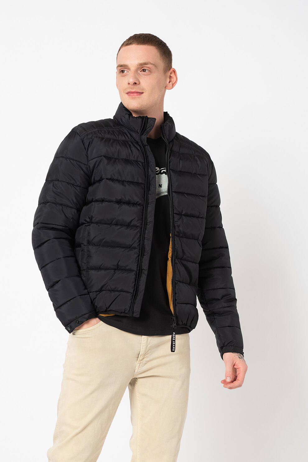 Pepe Jeans London, Geaca matlasata din material ce indeparteaza umezeala Heinrich, Negru