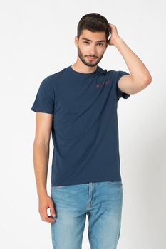 Pepe Jeans London, Tricou cu decolteu la baza gatului Ramon, Bleumarin inchis Pepe Jeans London, Tricou cu decolteu la baza gatului Ramon, Bleumarin inchis