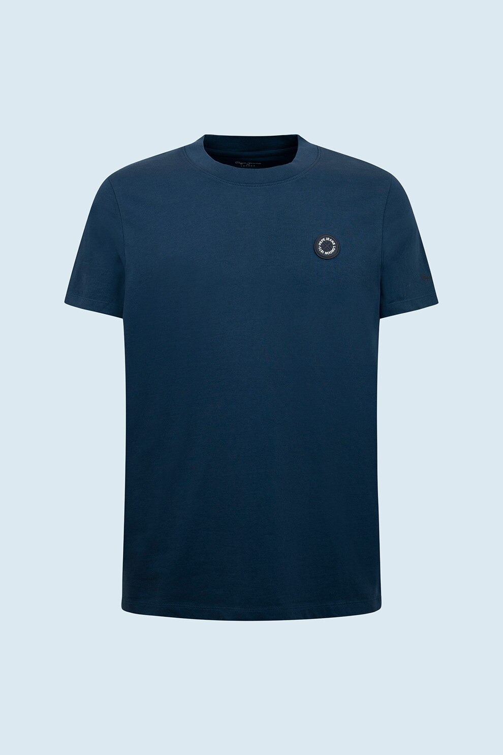 Pepe Jeans London, Tricou de bumbac cu logo pe piept Wallace, Bleumarin