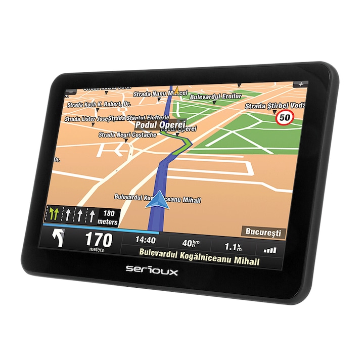 Serioux Urban Pilot UPQ700 GPS navigáció, 7” kijelző, Térkép nélkül, 8 GB