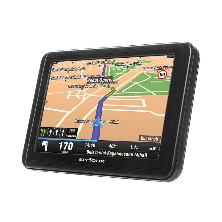 Serioux Urban Pilot UPQ500 GPS navigáció, 5" kijelző, Térkép nélkül, 8 GB