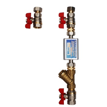Kit hidraulic montaj boiler electric, Everline, robineti, niple, filtru Y si magnetic 1/2 Kit hidraulic montaj boiler electric, Everline, robineti, niple, filtru Y si magnetic 1/2