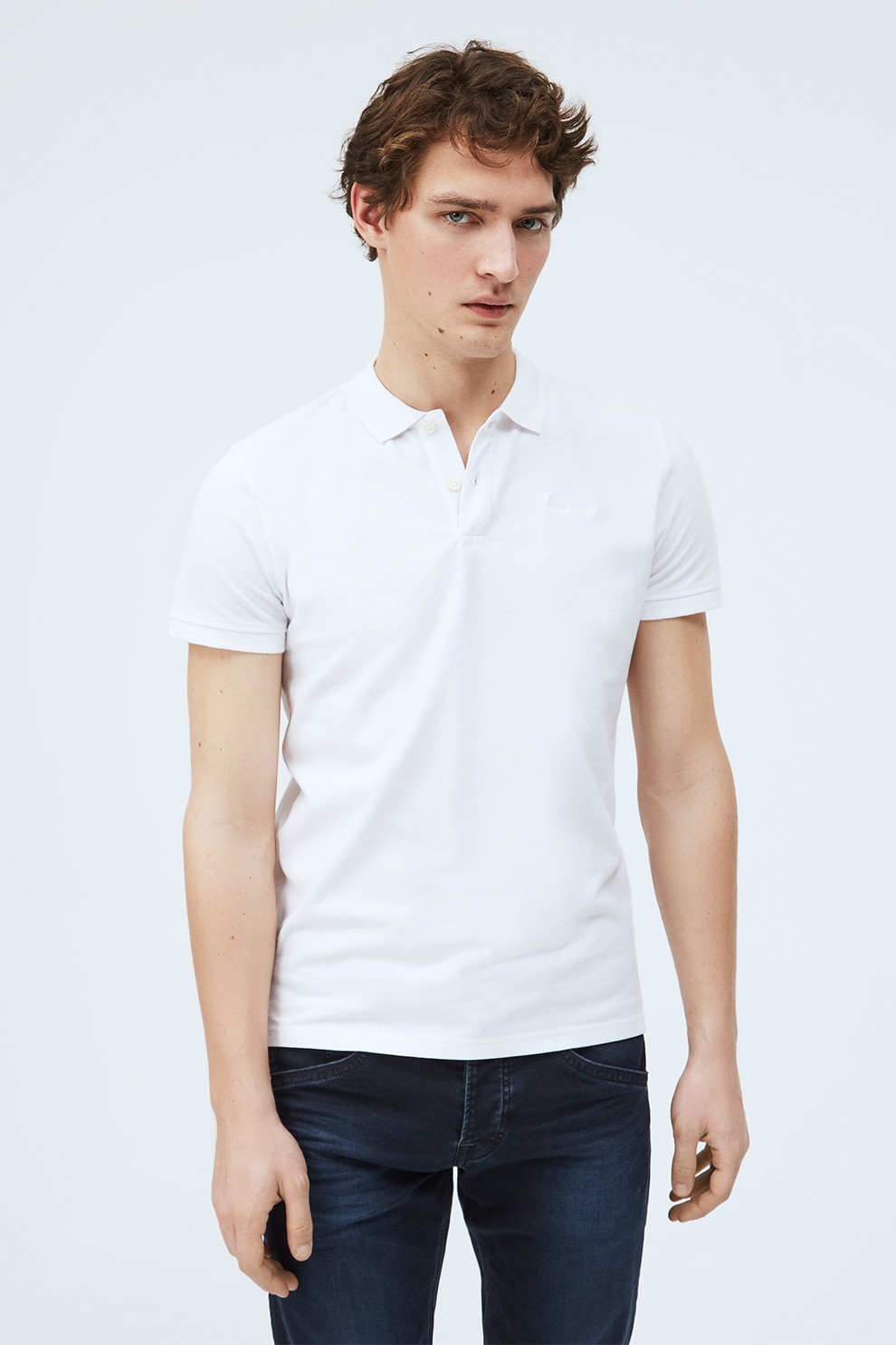 Pepe Jeans London, Tricou polo regular fit Vincent, Alb optic