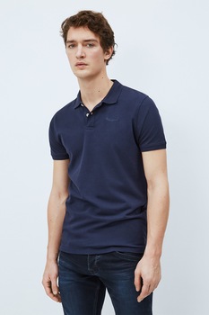 Pepe Jeans London, Tricou polo regular fit Vincent, Bleumarin Pepe Jeans London, Tricou polo regular fit Vincent, Bleumarin