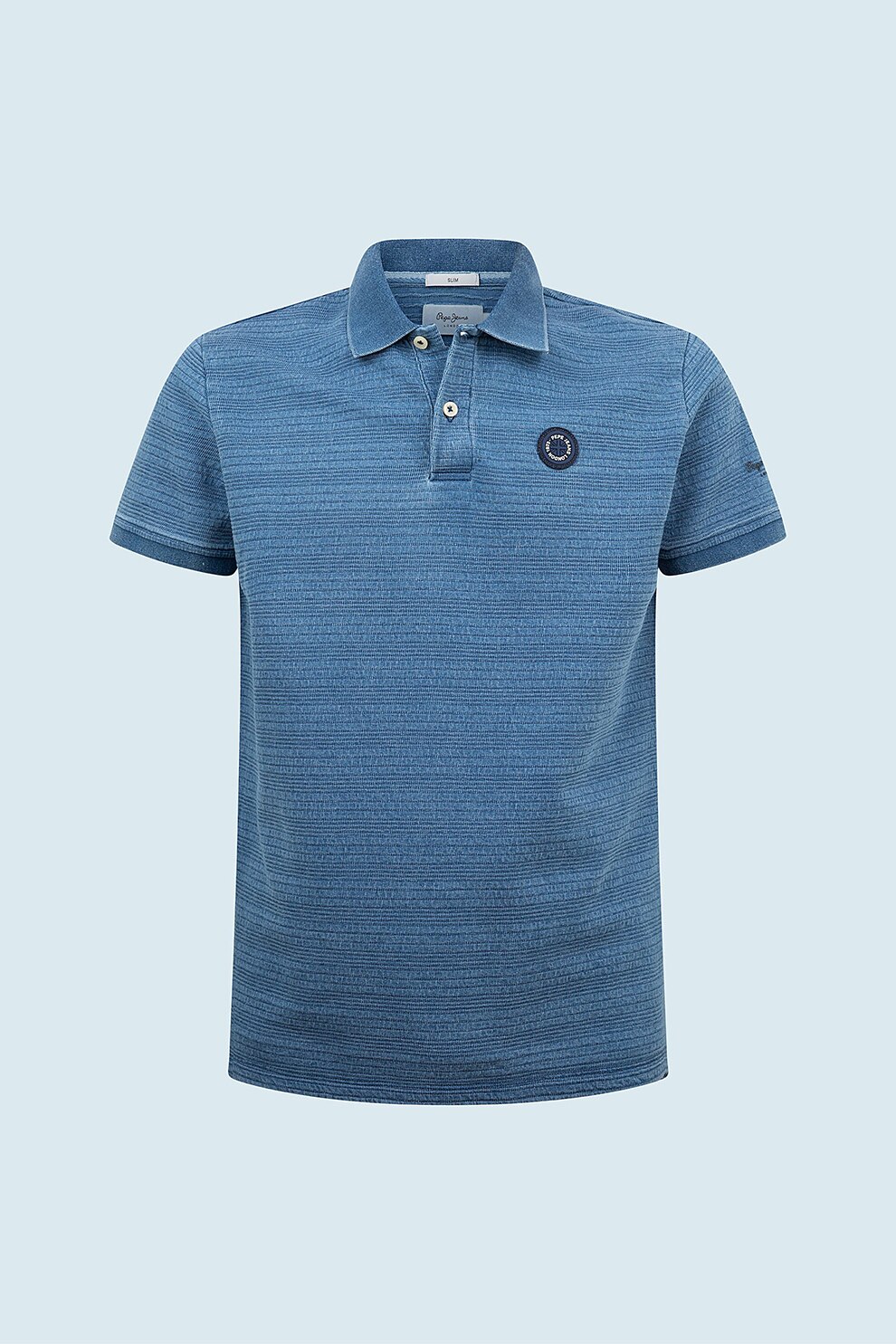 Pepe Jeans London, Tricou polo slim fit, Albastru deschis