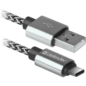 Cablu Date Type C Defender USB09-03T PRO USB2.0 2.1A 1m Alb Cablu Date Type C Defender USB09-03T PRO USB2.0 2.1A 1m Alb