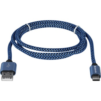 Cablu Date Type C Defender USB09-03T PRO USB2.0 2.1A 1m Albastru Cablu Date Type C Defender USB09-03T PRO USB2.0 2.1A 1m Albastru