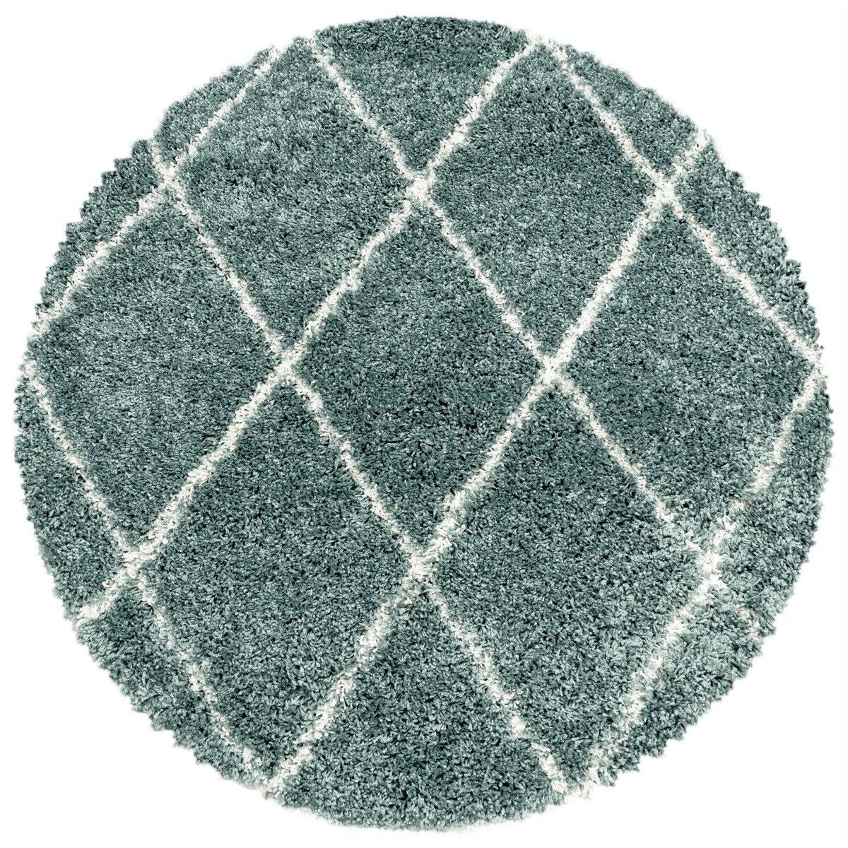 Covor Modern & Geometric Bourke, Rotund, Albastru/Gri 80x80, C200-205404