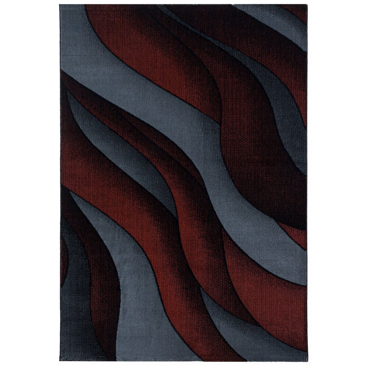 Covor Modern & Geometric Madeley, Rosu/Negru/Gri 80x150, C04-205613
