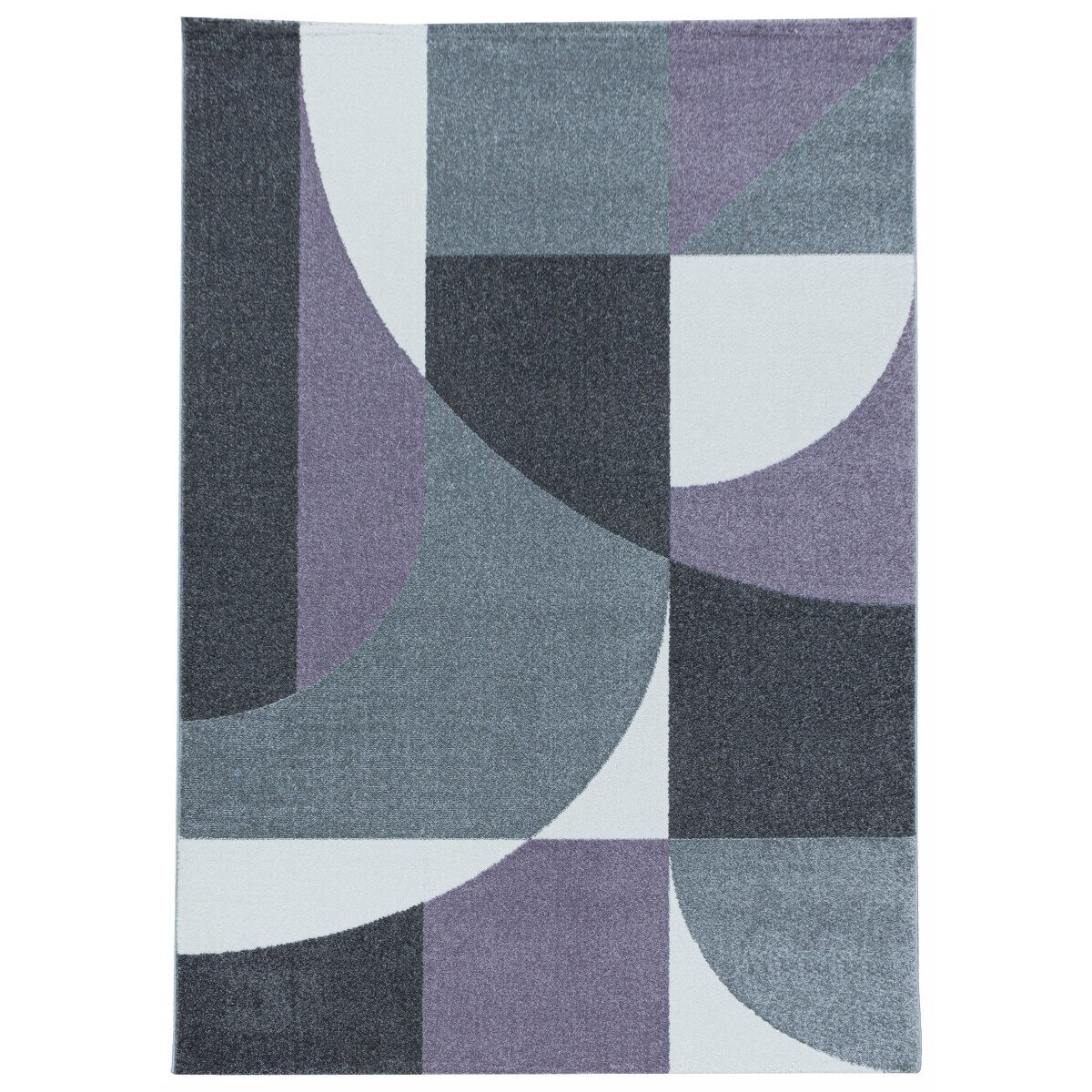Covor Modern & Geometric Wewoca, Mov/Alb/Gri 160x230, C02-205704