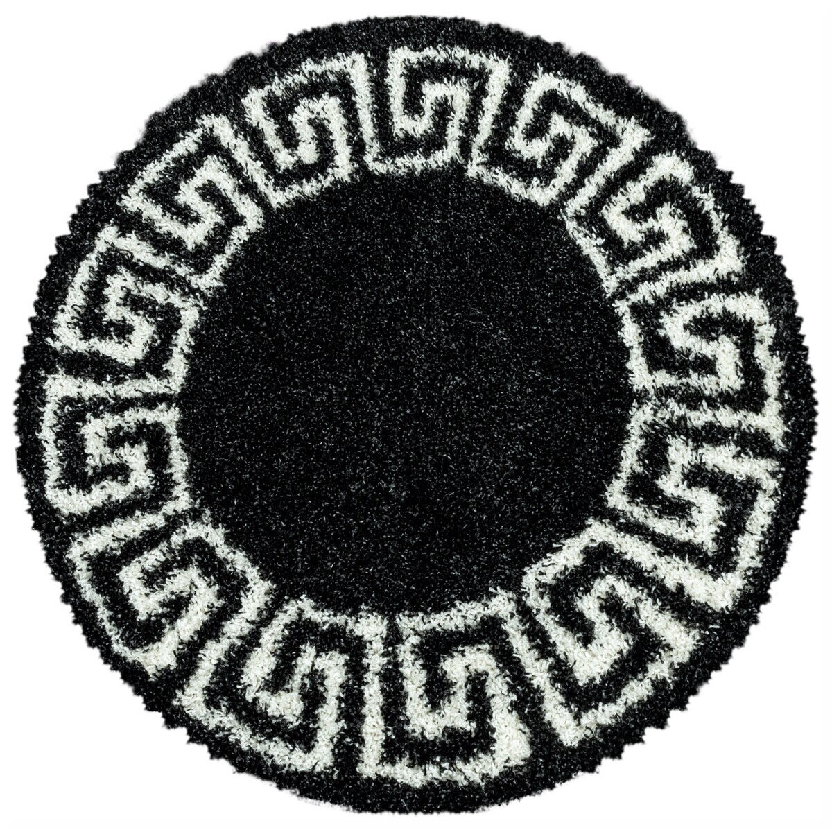 Covor Modern & Geometric Laconia, Rotund, Negru/Alb 200x200, C70-206002