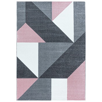 Covor Modern & Geometric Gawler, Roz/Alb/Gri 80x150, C04-206422 Covor Modern & Geometric Gawler, Roz/Alb/Gri 80x150, C04-206422