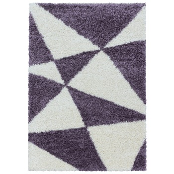 Covor Shaggy Antioch, Mov/Crem 60x110, C05-206607 Covor Shaggy Antioch, Mov/Crem 60x110, C05-206607