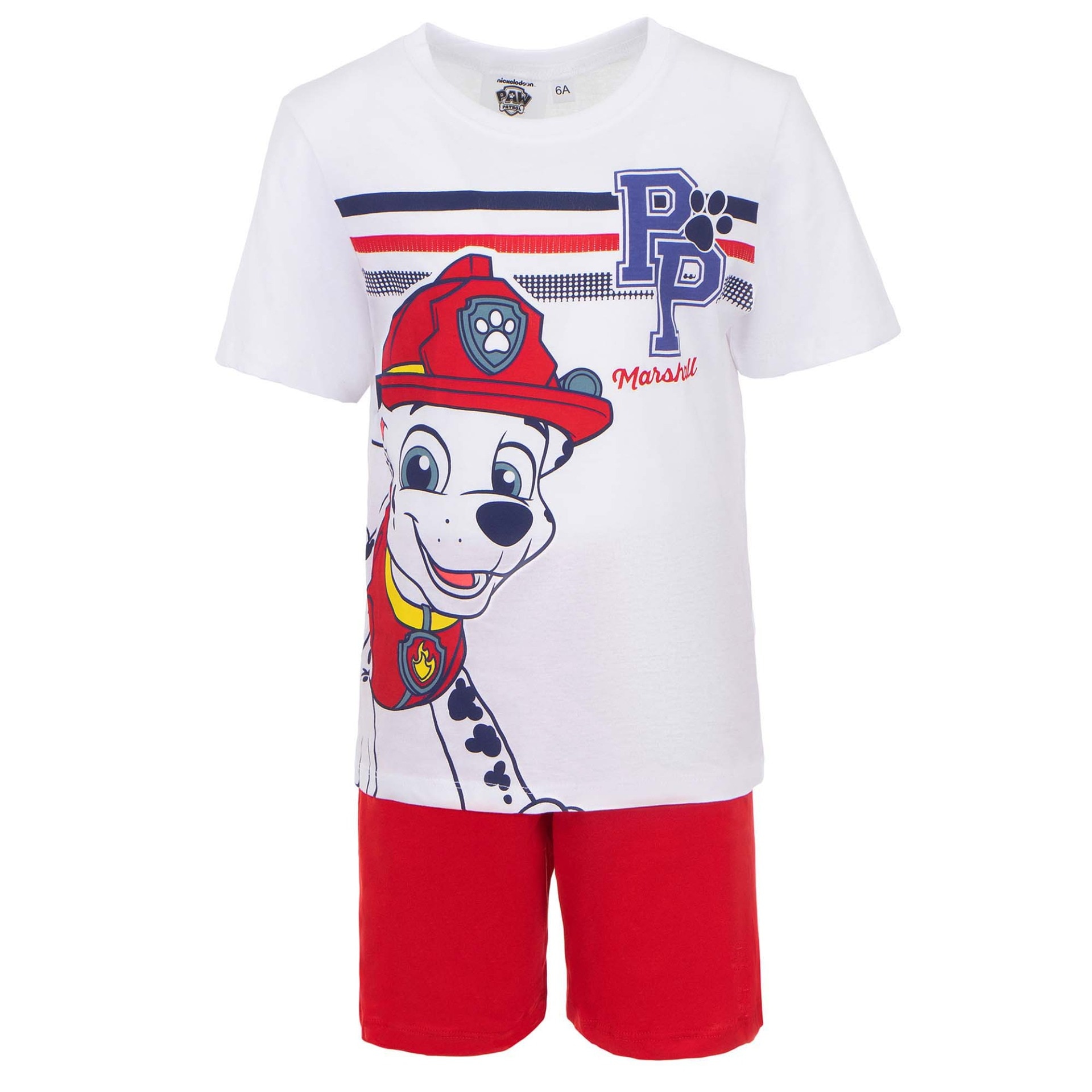 Pijamale scurte baieti, Paw Patrol, Alb