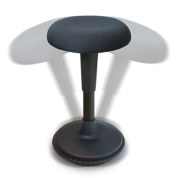 Scaun ergonomic pentru un birou normal, Wobblez, Negru, inaltime reglabila 43-63 cm
