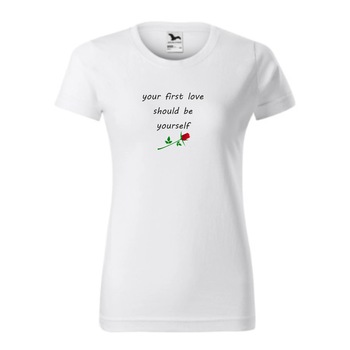 Tricou basic femei personalizat, Adler, bumbac, alb , XS Iubeste-te