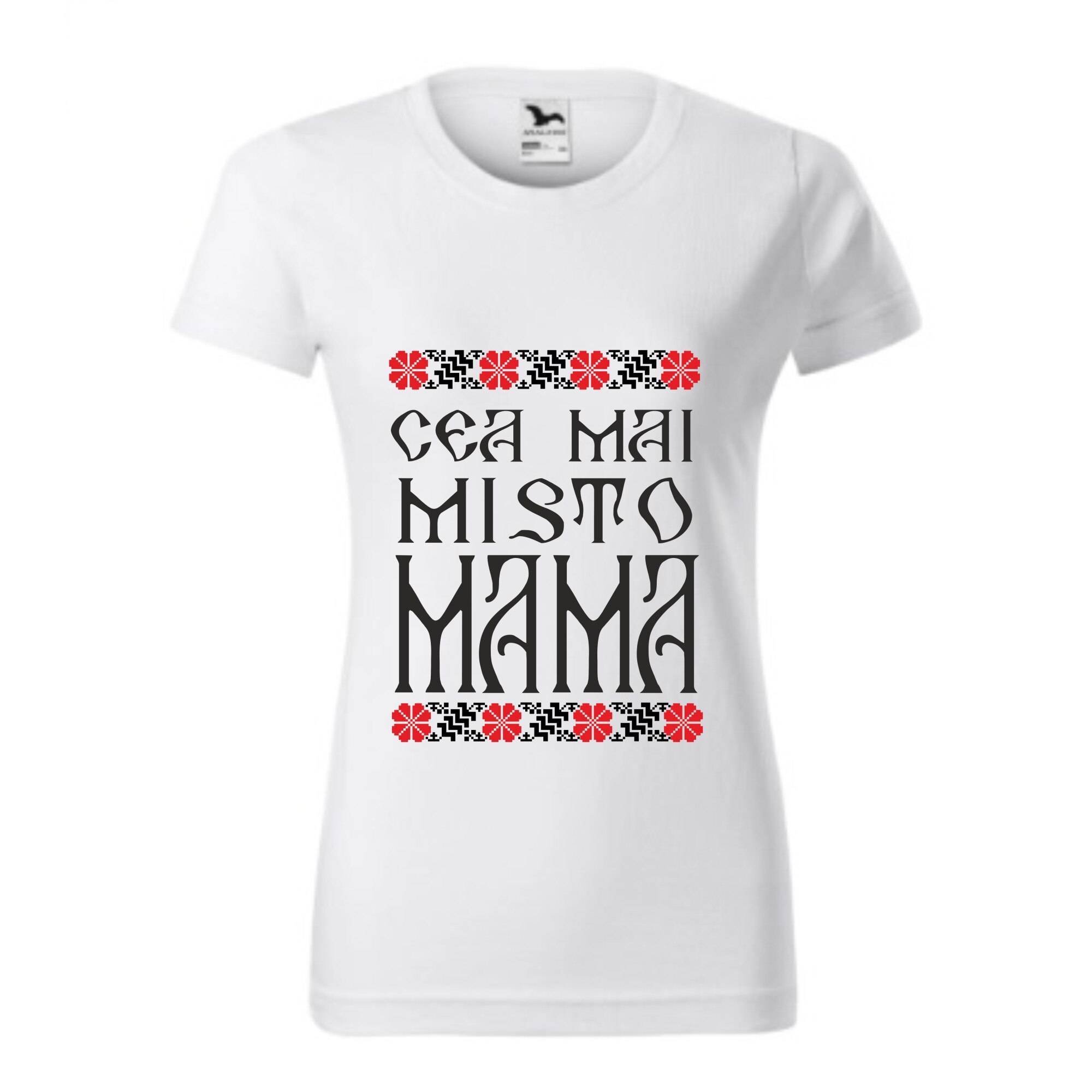 Tricou basic femei personalizat, Adler, bumbac, alb L Cea mai misto mama
