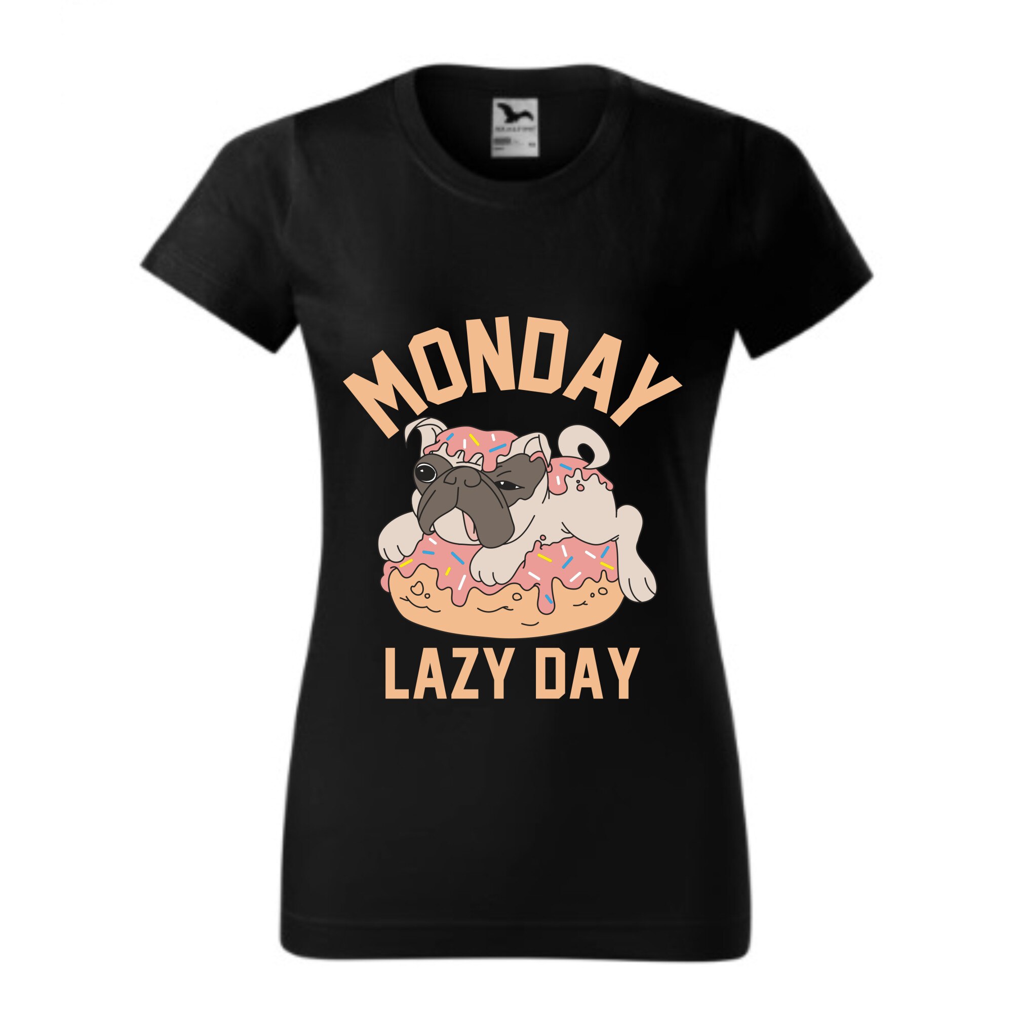 Tricou basic femei personalizat, Adler, bumbac, negru L Lenea de luni