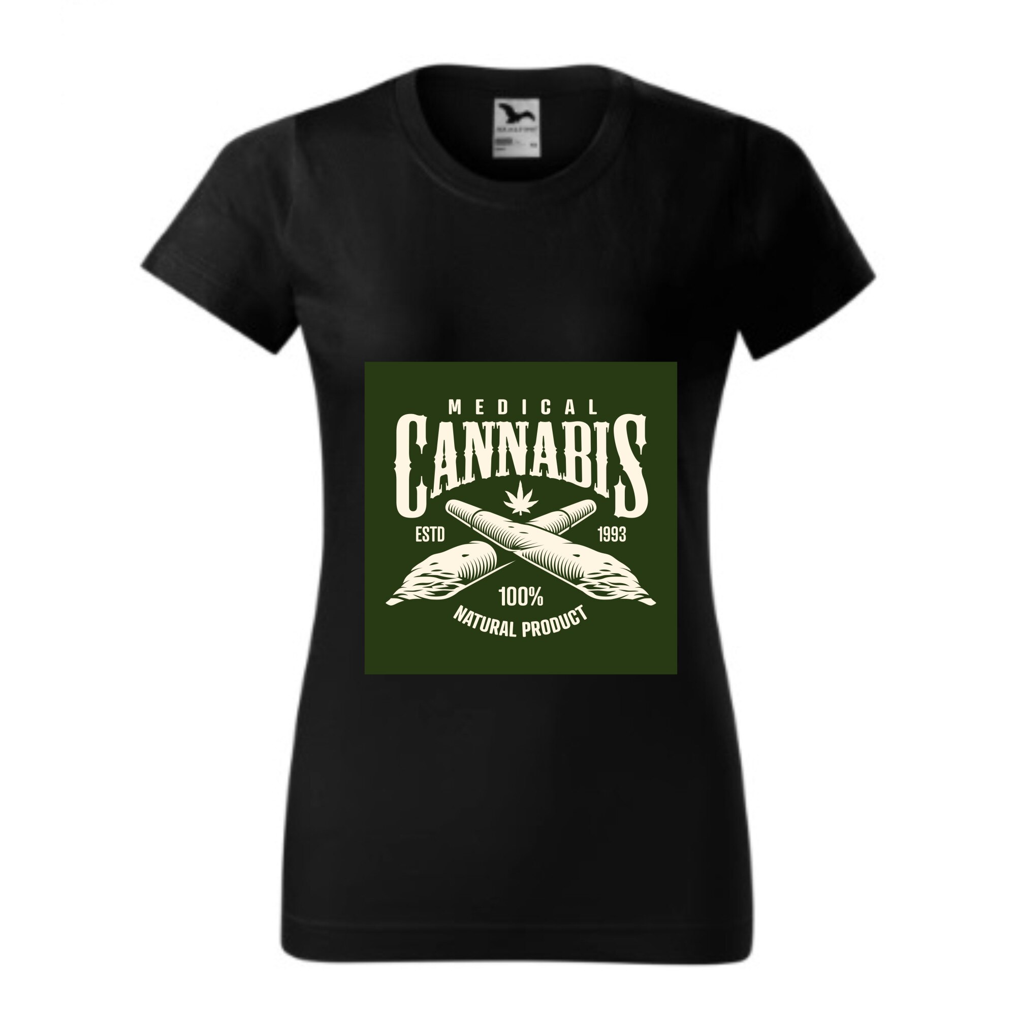 Tricou basic femei personalizat, Adler, bumbac, negru S Cannabis