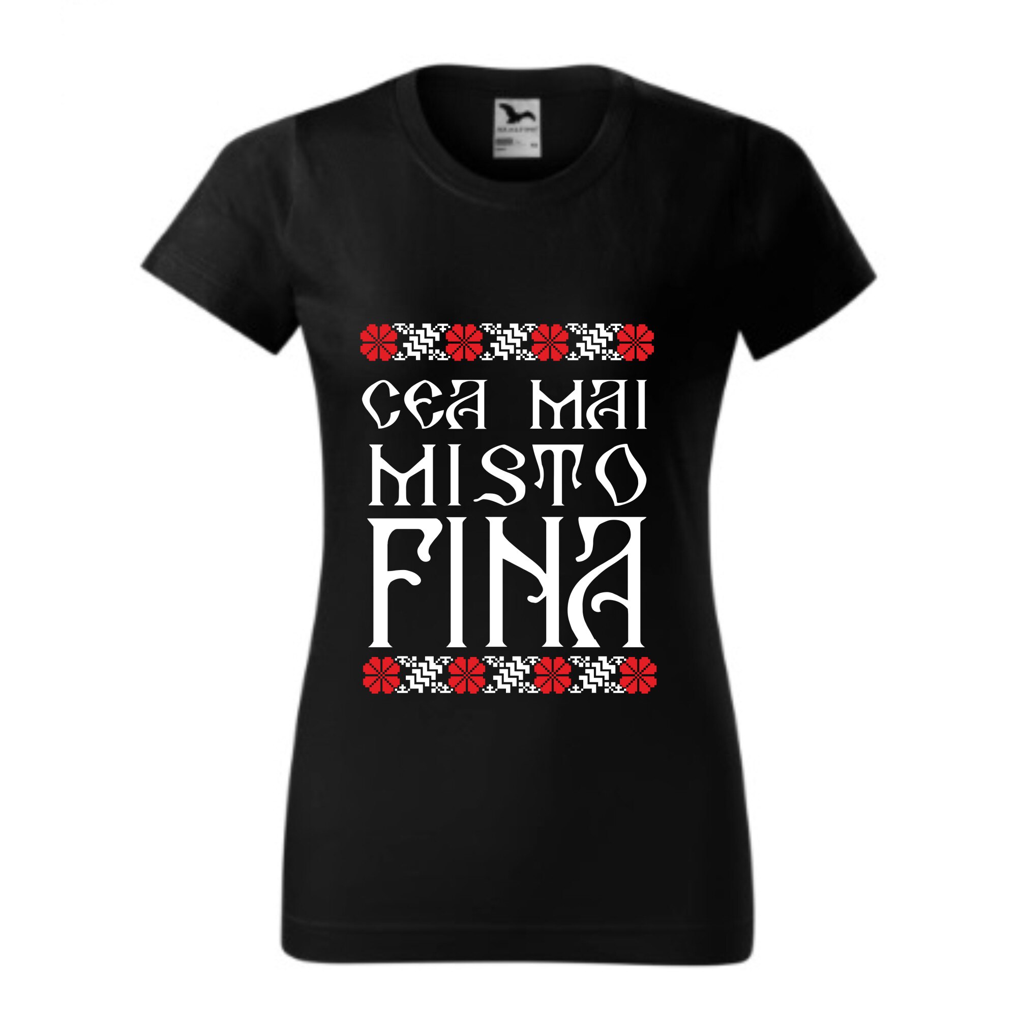 Tricou basic femei personalizat, Adler, bumbac, negru M Cea mai misto fina