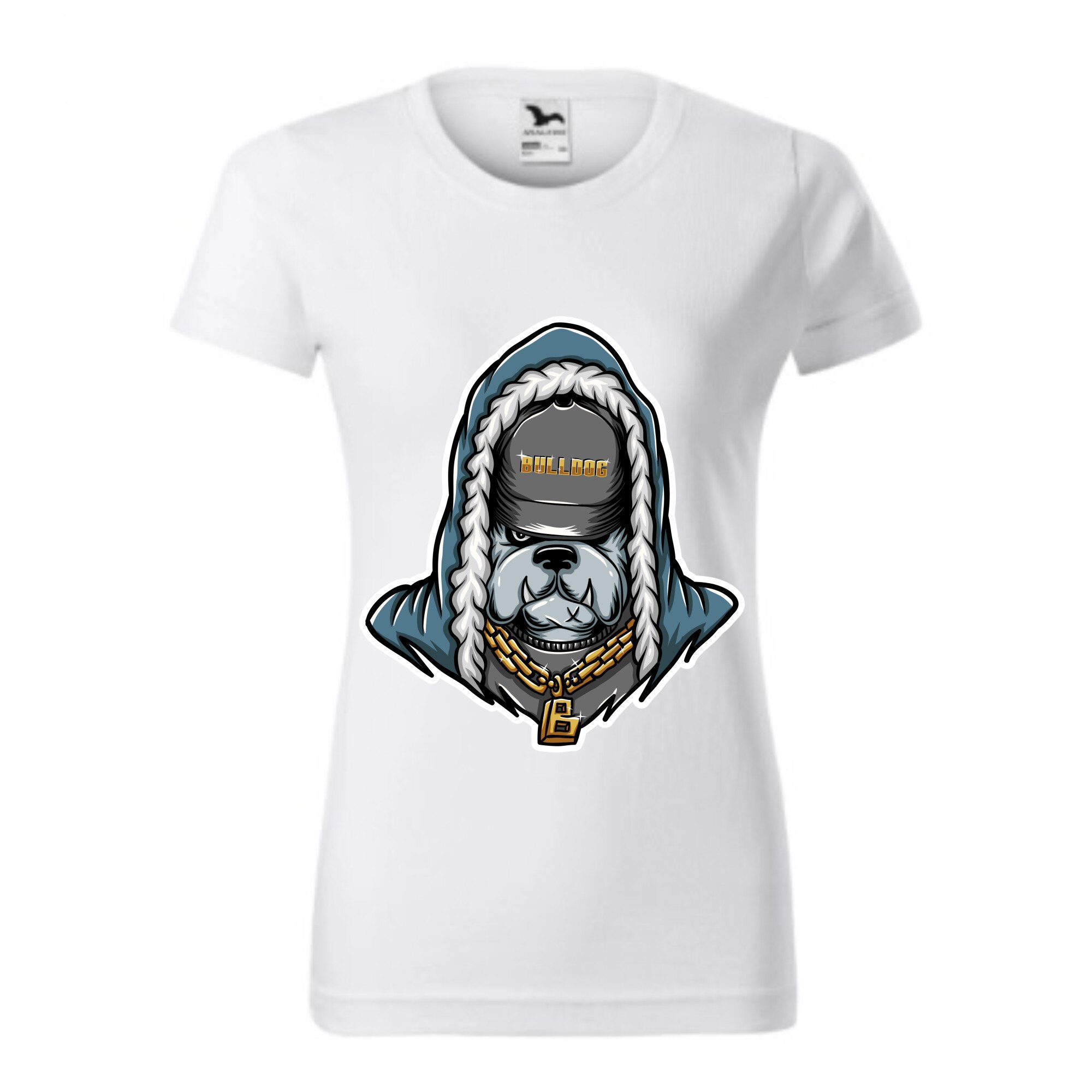 Tricou basic femei personalizat, Adler, bumbac, alb L Bulldog