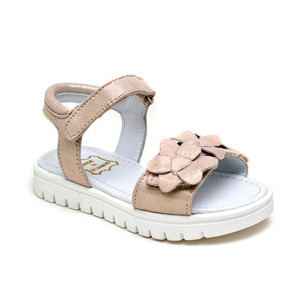 Sandale Kidopo Kido piele, petale, Crem