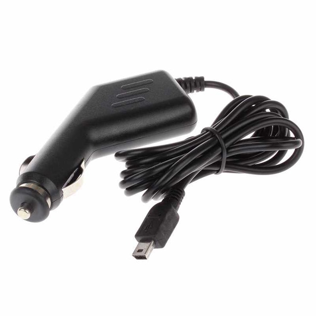 Incarcator auto mini USB, negru, 2.9 m lungime cablu