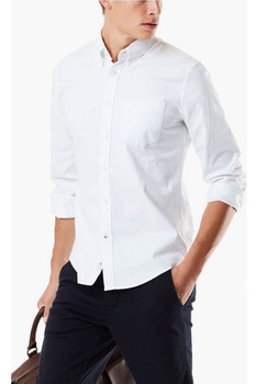 Camasa pentru barbati, Dockers Stretch Oxford Shirt, Alb