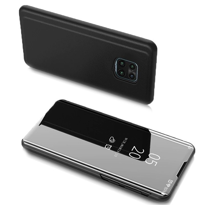 Калъф за телефон Clear View за Motorola Moto G9 Play/Moto E7 Plus, черен
