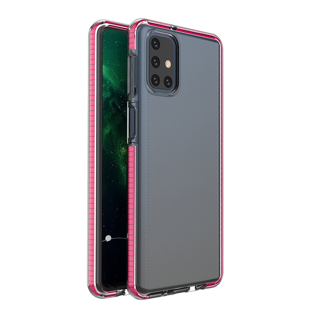 Husa de protectie pentru Samsung Galaxy M51, Hurtel, TPU, Transparent/Roz