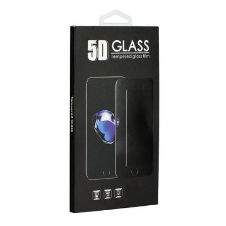 Samsung A217 Galaxy A21S / Galaxy A21 Full glue hajlított 5D előlapi üvegfólia, teljes felületen tapad, Fekete