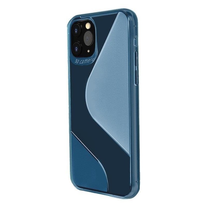 Калъф за телефон S-Case Flexible Cover TPU за iPhone 12 Pro/iPhone 12, син