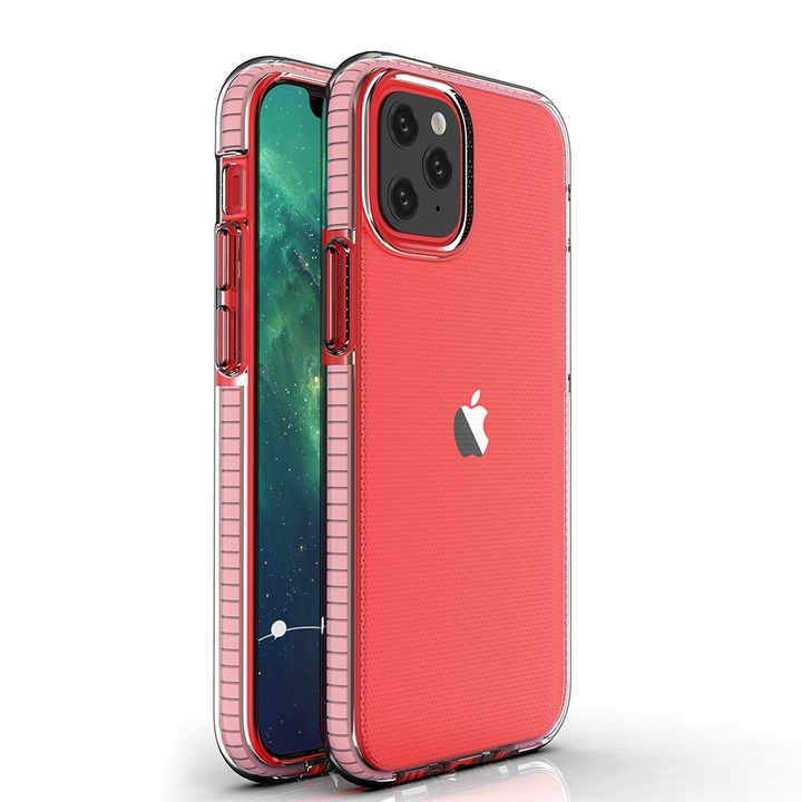 Калъф за телефон Spring Case TPU с цветна рамка за iPhone 12 mini, светло розов