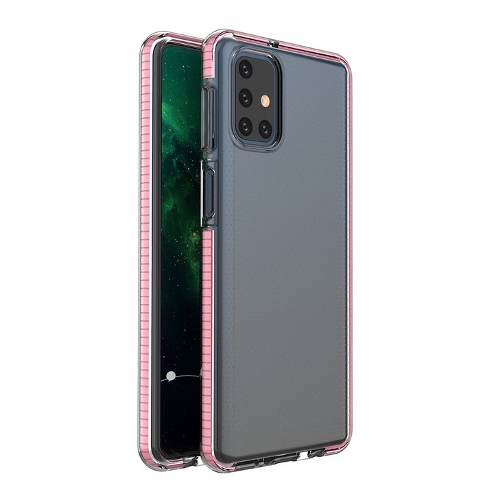 Husa de protectie Hurtel Spring Case pentru Samsung Galaxy M31s, TPU, Transparent/Roz