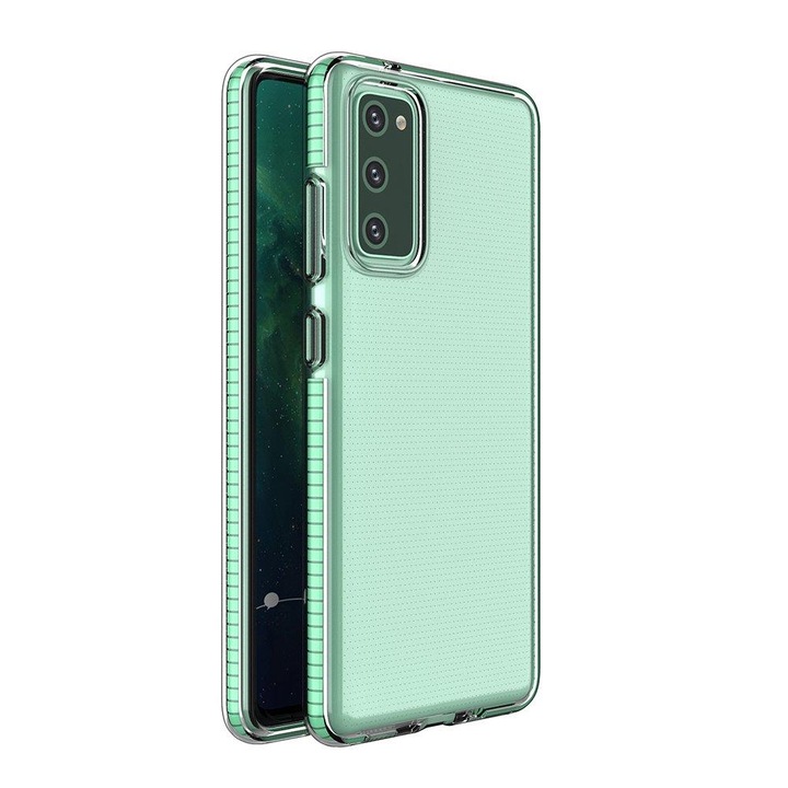 Калъф за телефон Spring Case TPU с цветна рамка за Samsung Galaxy S21 Ultra 5G, ментов