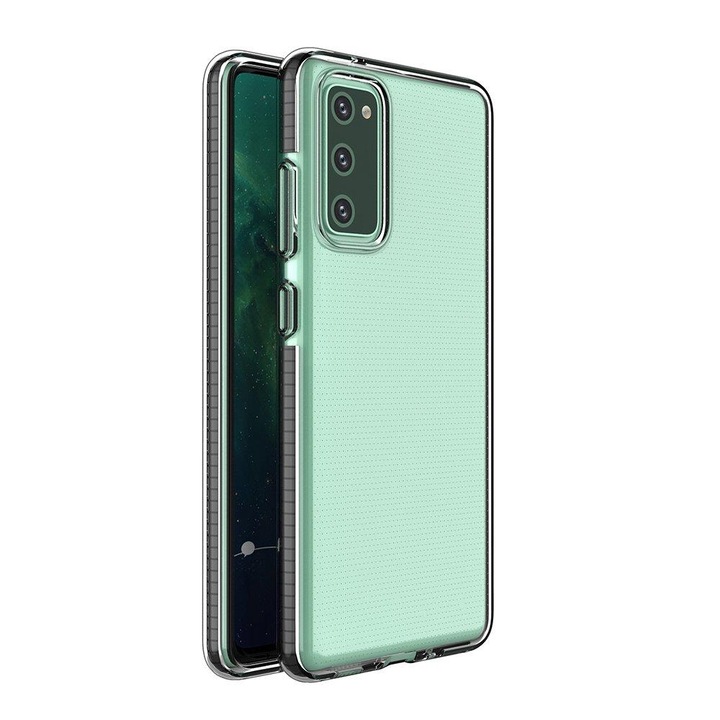 Калъф за телефон Spring Case TPU с цветна рамка за Samsung Galaxy S21 5G, черен