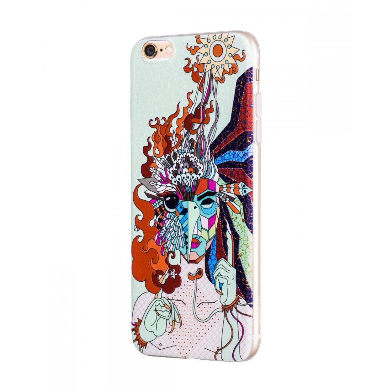Flip Cover, Hoco, Element Series Mythology Painted , pentru Apple Iphone 6/6S, Firebird (White)