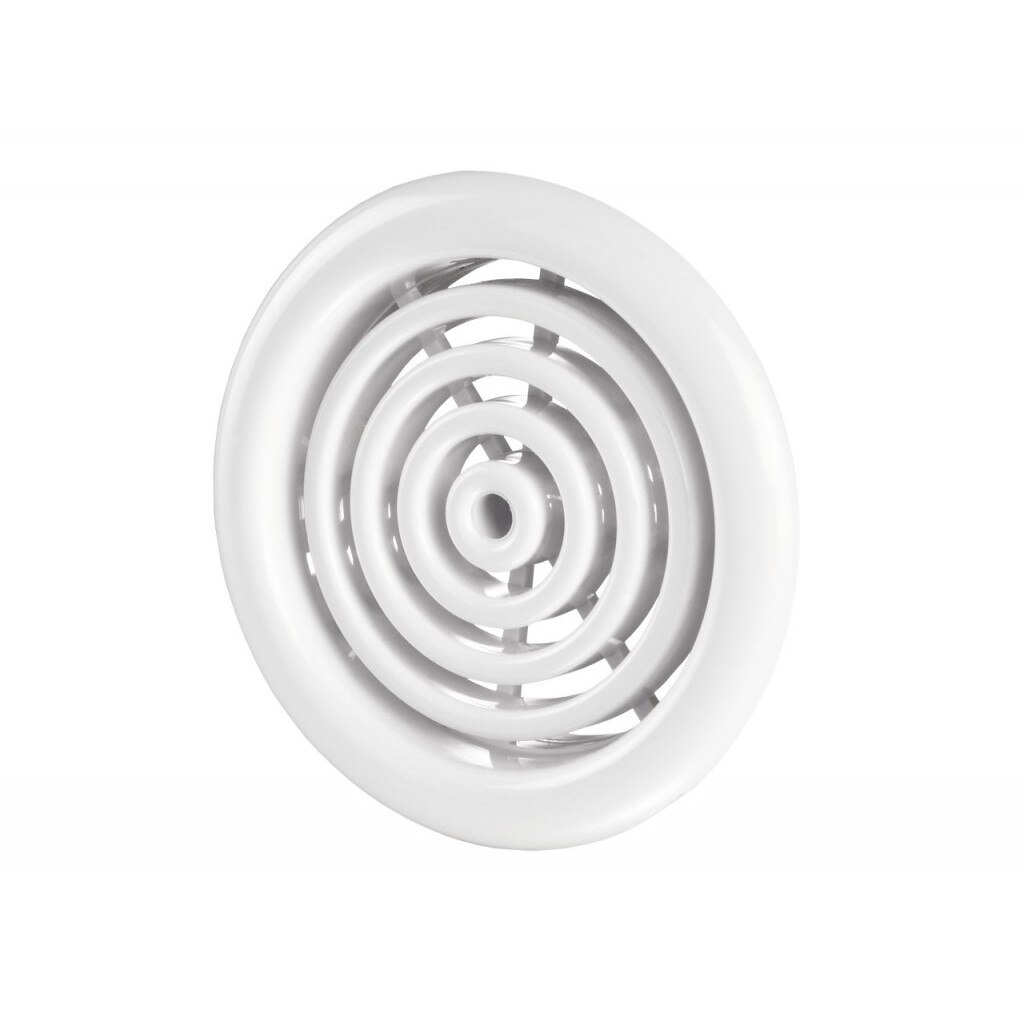 Set 2 grile ventilatie rotunde VENTS MV 51/2bv, ABS, pentru usa, cercuri concentrice, diametru 50 mm