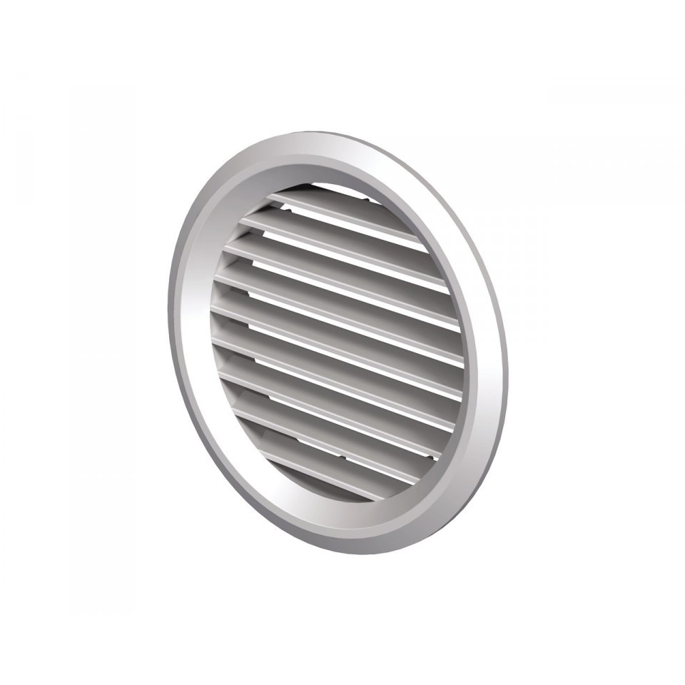 Set 2 grile ventilarie rotunde VENTS MV 50/2bvs, ABS, pentru usa, plasa pentru insecte, diametru 50 mm