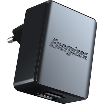 Incarcator Retea cu cablu microUSB Energizer, 3,4A, 2USB, Negru Incarcator Retea cu cablu microUSB Energizer, 3,4A, 2USB, Negru