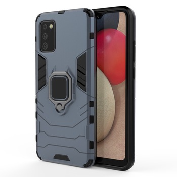 Husa pentru Samsung Galaxy A02s armor rugged ring blue Husa pentru Samsung Galaxy A02s armor rugged ring blue